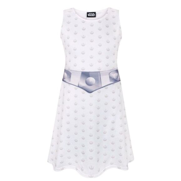 Star Wars Childrens Girls Princess Leia Costume Dress / White - Picture 1 of 4